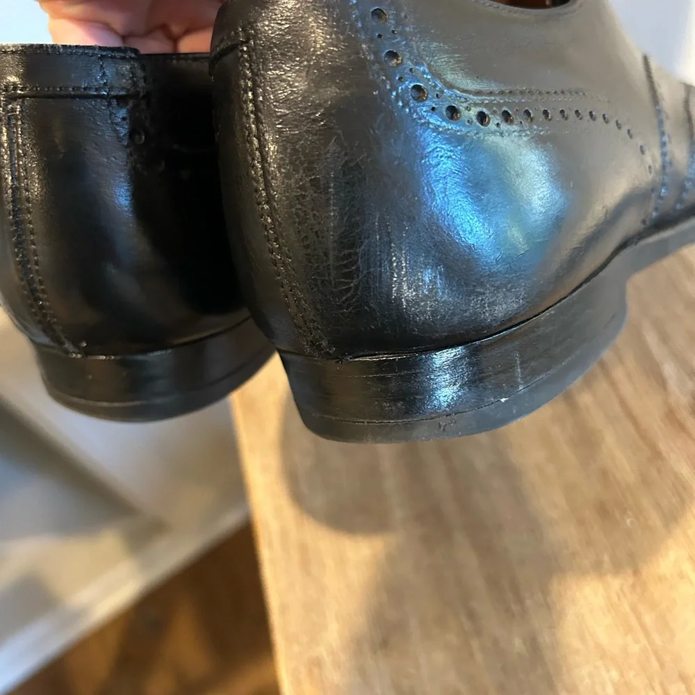 PEAL & CO BROOKS BROTHERS SHOES SIZE 10 D BLACK BROGUE OXFORD